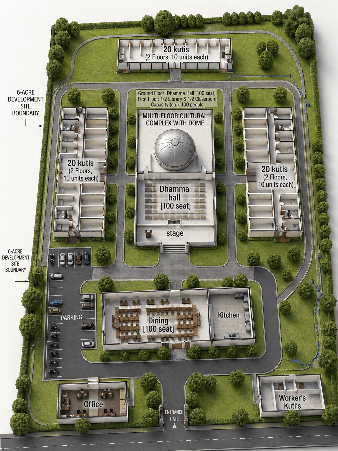 Site and construction context for the proposed monastery, Nashik area.